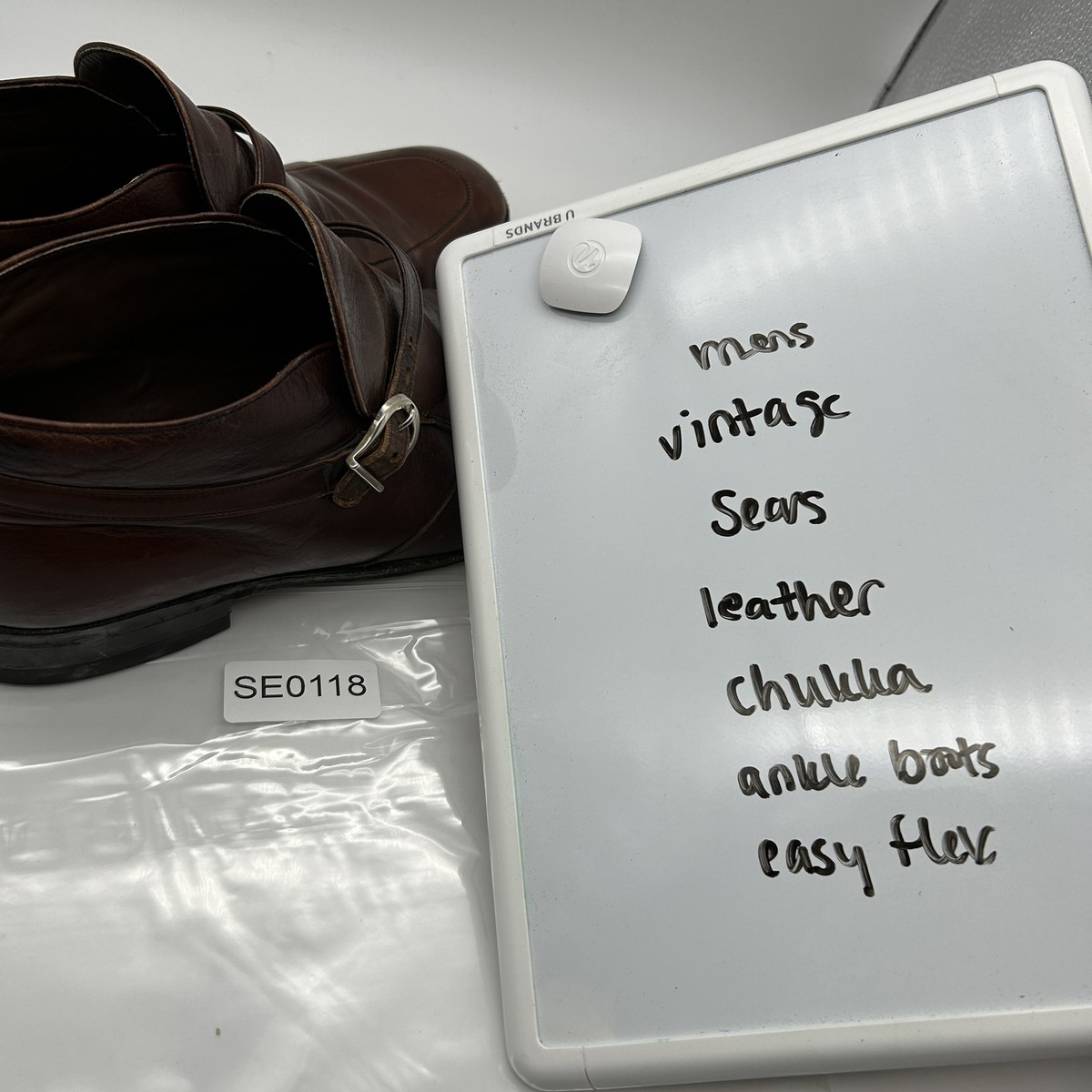 Vintage Sears Easy‎ Flex Chukka Boots Mens Size 10D Brown Leather Ankle Strap Sears/Easy Flex Ankle Boots Brown Leather Split Round Toe  main image 2