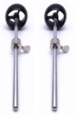 Jiayouy 2 Pieces Bass Drum Pedal Beater Aluminum Alloy Hammer Head Black 1