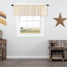 Farmhouse 16"x90" Valance Natural Rod Pocket Kitchen Window Curtains VHC Brands