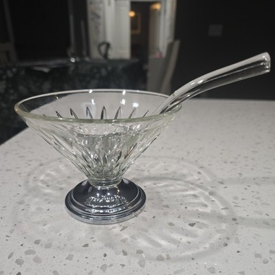 Sherbet/Ice Cream Dish with Spoon Crystal 