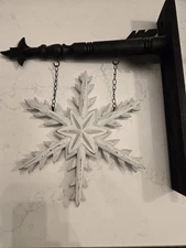K&K Interiors Arrow Replacement Decorative Hanging Sign, White Snowflake