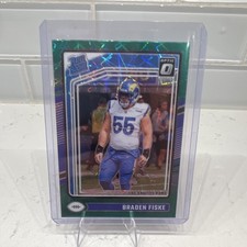 Panini 2024 Donruss Optic Braden Fiske Rated Rookie #210 Rams Football Card. rookie card picture