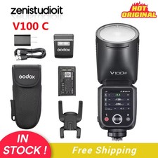 US Godox V100C 2.4G TTL HSS Li-ion Round Head On-Camera Flash Light Speedlite