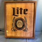 Vintage Rare Miller Lite Wood look Sign Marquetry Plaque A Fine Pilsner Beer