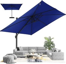 10ft Cantilever Patio Umbrella Outdoor Large Square Umbrellas with 360 Rotation