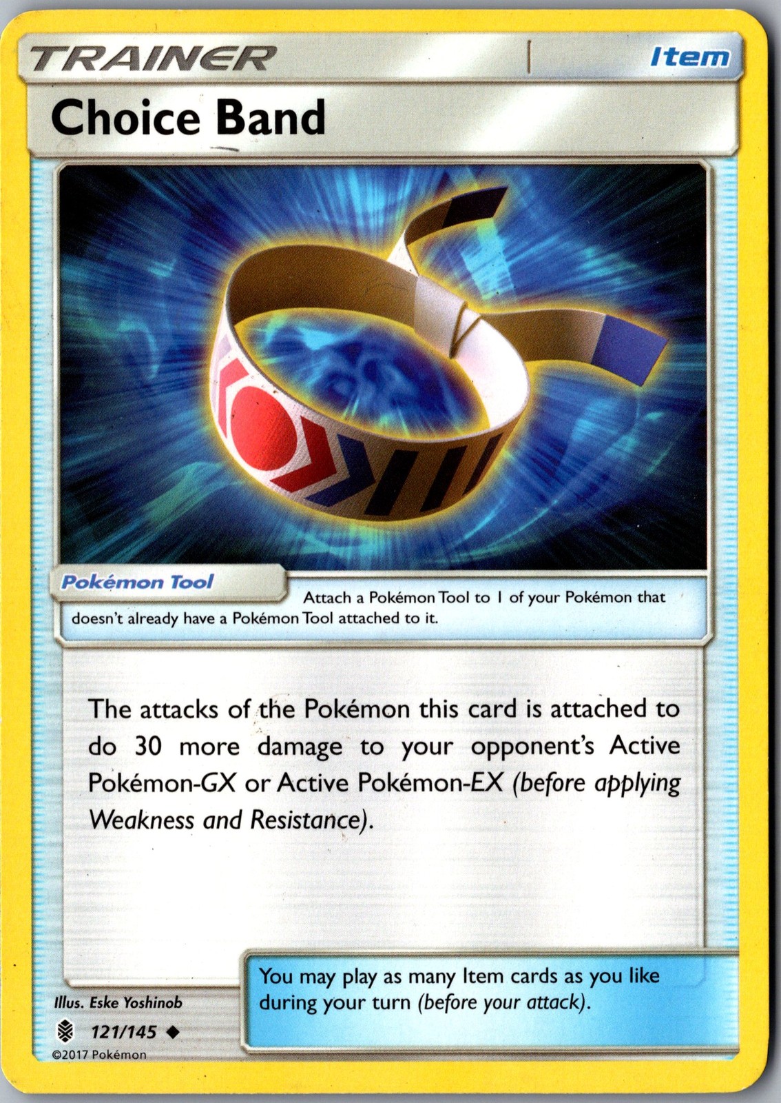 Choice Band 121/145 Uncommon SM - Guardians Rising LP Pokemon Card