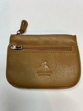 Visconti Leather Coin Purse - Zip Fastenings and Key Ring in Tan