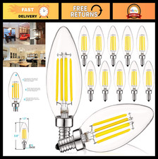 Vintage LED Candelabra Bulbs 60W Equivalent, 550 Lumens, Dimmable, E12 Base, 12