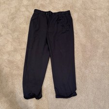 Men's Black Dress Pants Button Zip Closure Pockets Solid Casual Regular