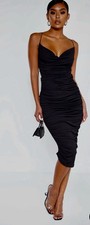 PLT BLACK RUCHED MIDI DRESS- Size 10