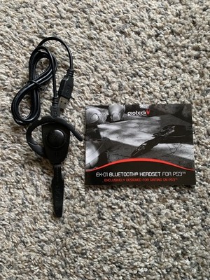 PS3 Bluetooth Headset Gioteck EX-01 Wireless Gaming Earbud with Manual, USB wire