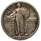 1923 P Standing Liberty Quarter SLQ 25c Very Fine VF+