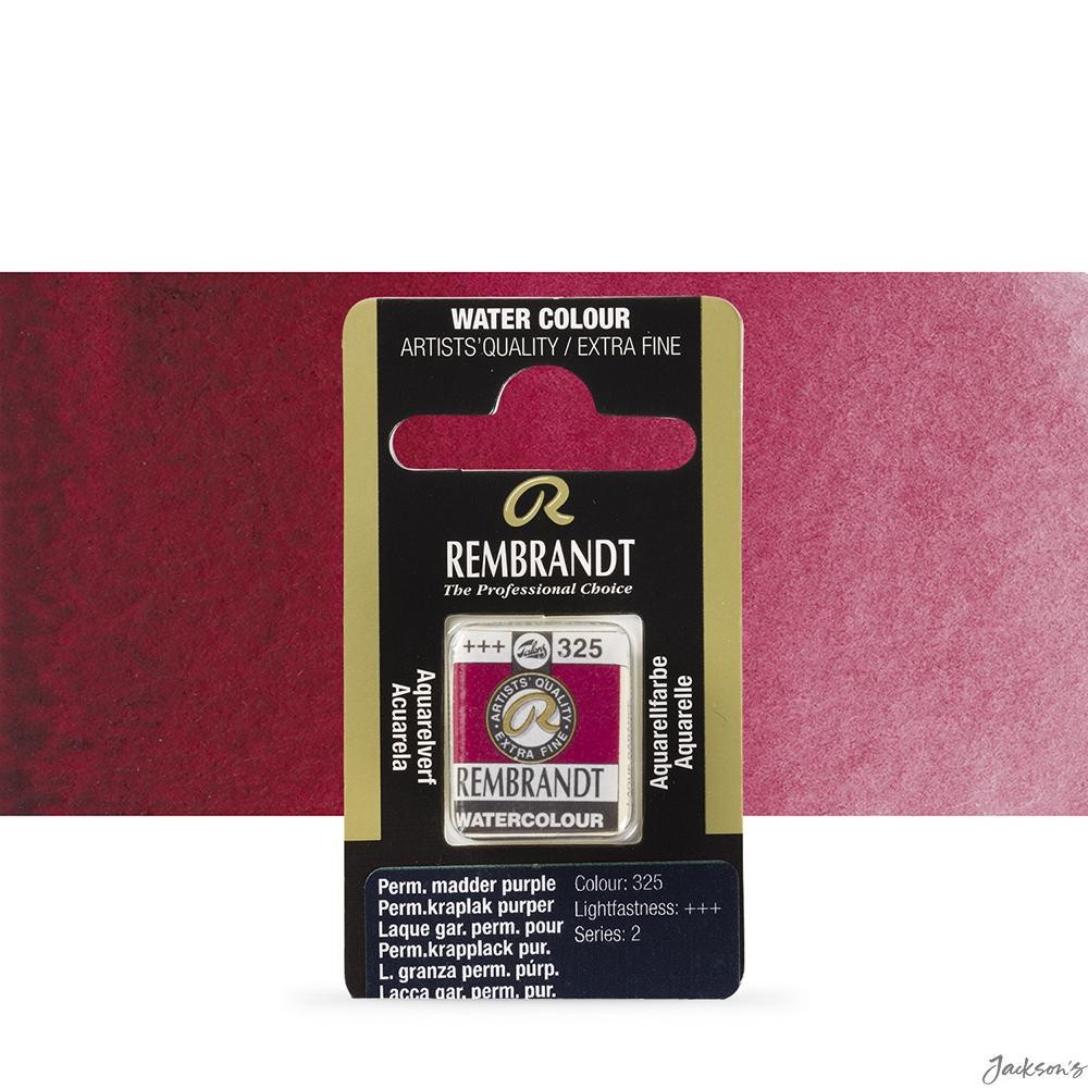 Royal Talens : Rembrandt Watercolour Paint : Half Pan : Permanent Madder Purple