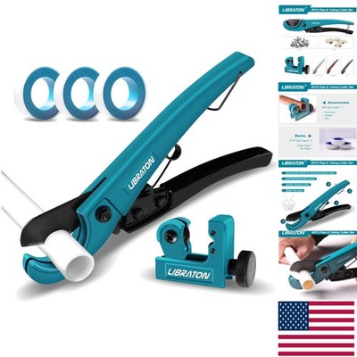 Durable PVC Pipe Cutter 1-1/4'' with Mini Tube Cutter & PTFE Seal Tapes Included