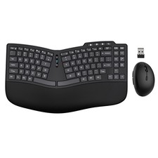 Ergonomic Wireless Keyboard Mouse Combo, Bluetooth/2.4G Split Design Keyboard...