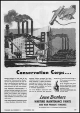 1942 Lowe Brothers Co Dayton Ohio Wartime Maintenance Paints & Finishes Print Ad