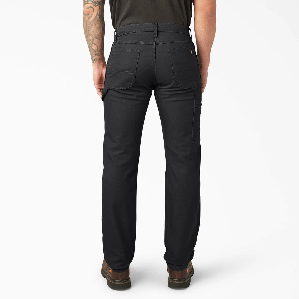 Dickies Mens FLEX Regular Fit Duck Carpenter Pants - DP802 - Timber/Black - Image 4 of 4