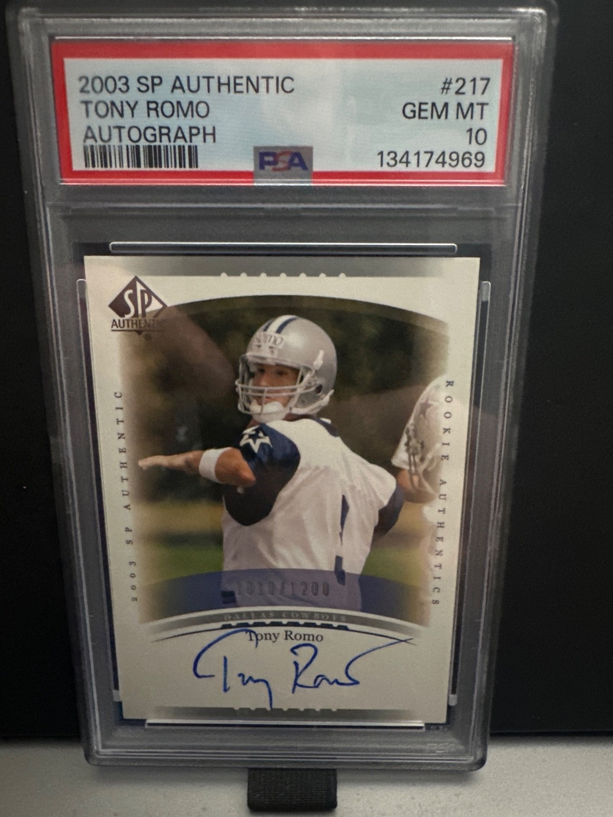 Tony Romo SP Authentic #217 Autograph