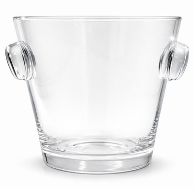 La Serna Beveled Glass Crystal Ice Bucket Champagne Wine Chiller Cooler Handles