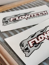2 Flowtech Exhaust Vintage Style Decals. Nhra Nascar Hotrod Ratrod Sticker