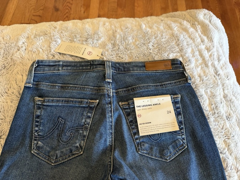 AG Adriano Goldschmied Women's Super Skinny Jeans Blue Medium Wash Denim Sz 24