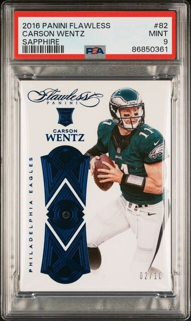 Carson Wentz Panini Flawless #82 Sapphire