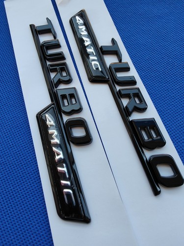 2 Turbo Logo 4Matic 140mm Mercedes Klasse Emblem schwarz glänzend - Bild 2 von 4