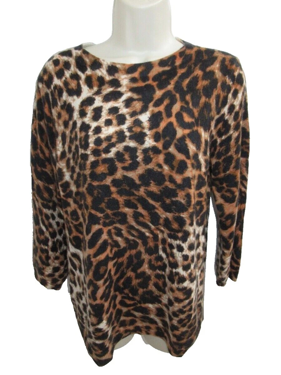 Talbots MUJER estampado animal Suéter de Cachemira