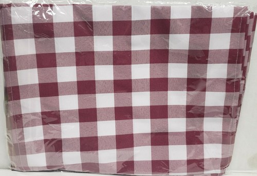 Polyester Table Runner(14"x108")BURGUNDY & WHITE CHECKERED BUFFALO PLAID,GINHHAM - Bild 3 von 12