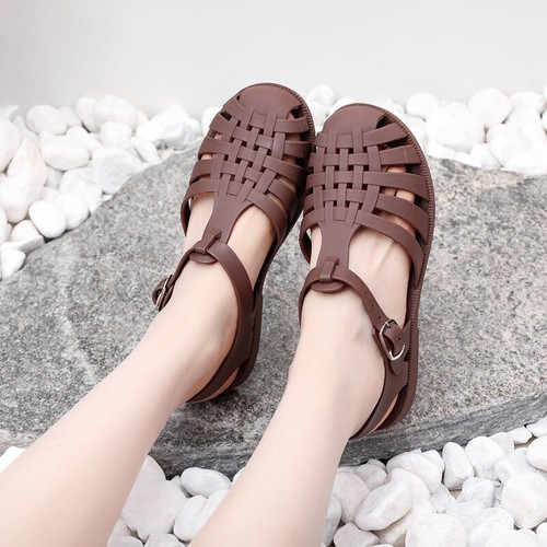 NEW GIRLS FLAT BEACH FLIP FLOPS SHOES LADIES SHOES RETRO JELLY SANDALS SUMMER - Picture 19 of 19
