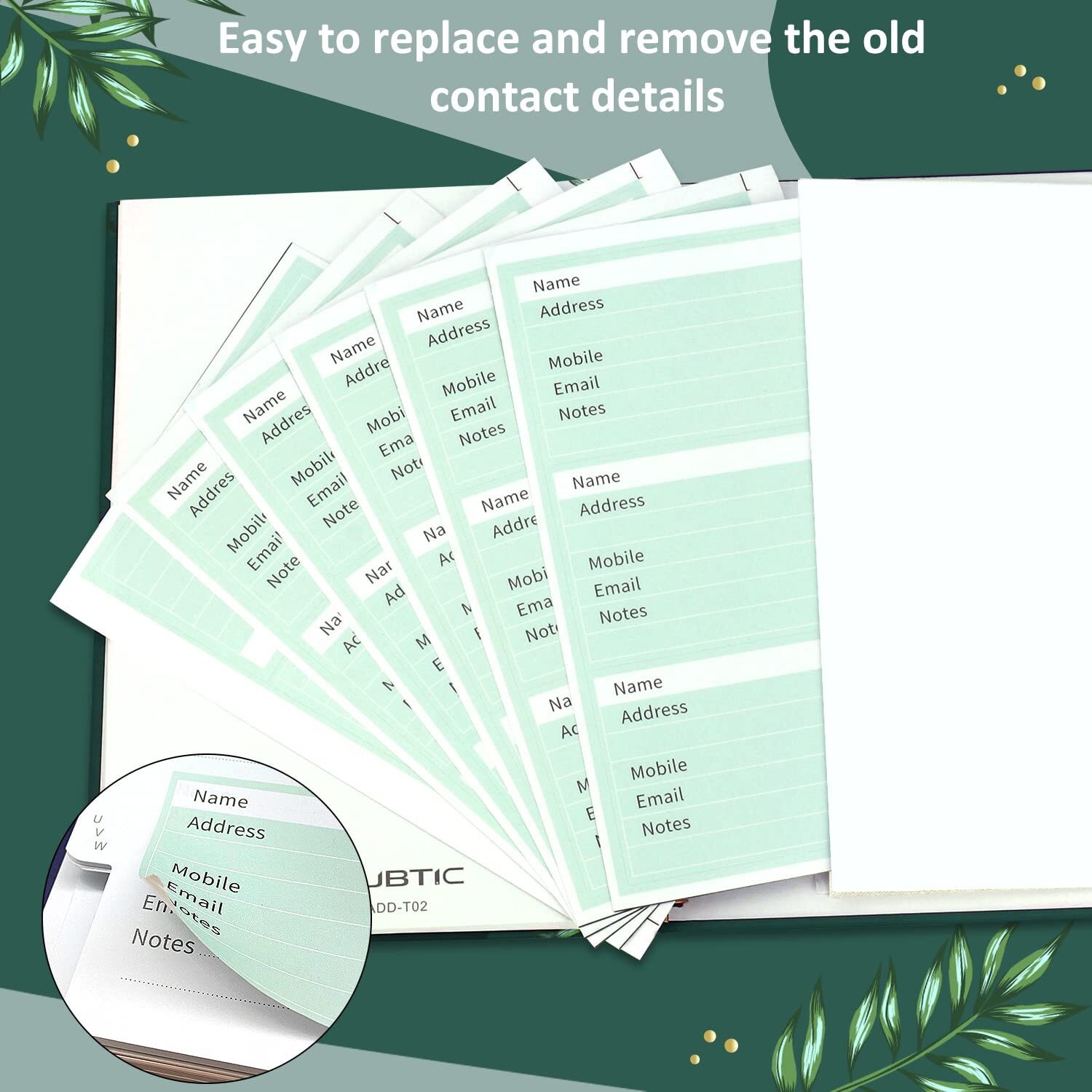 JUBTIC Hardcover Address Book with Alphabetical Tabs Spiral Bound