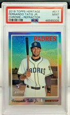 Fernando Tatis Jr. 2019 Topps Heritage RC #519 Chrome Refractor /569 PSA 9 Mint