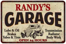 RANDY'S Garage Personalized Man Cave Metal Sign Decor Gift 112180014081