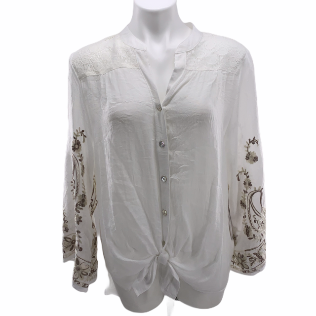 white gauze peasant blouse