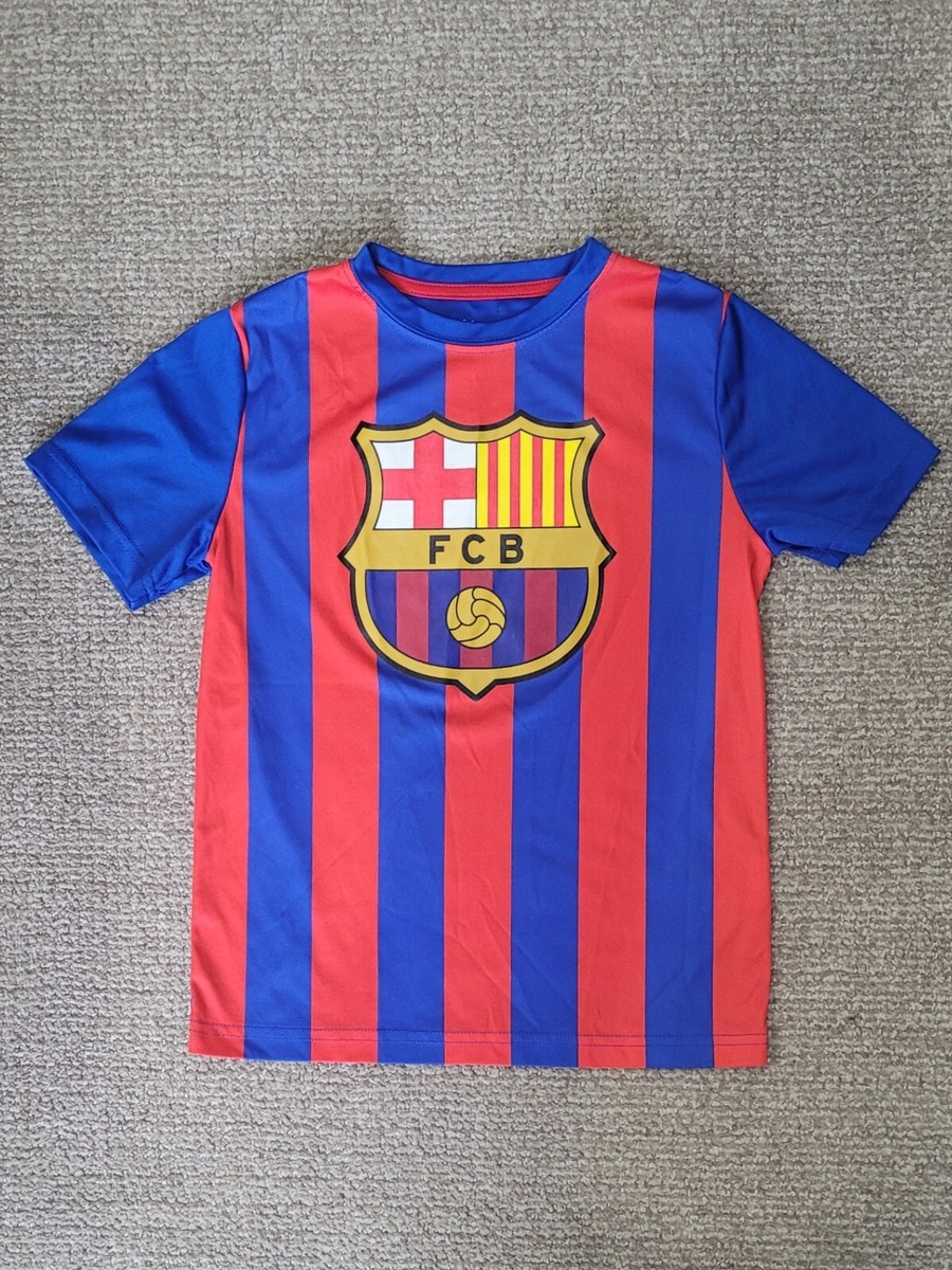FC Barcelona エンブレム付き シャツ Mサイズ　90s FBC Barcelona Crest Logo Jersey Shirt Boys Size M Medium RN