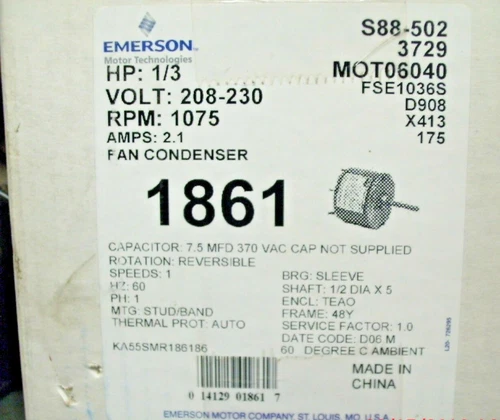 Emerson 1/3 FAN Condenser MOT06040