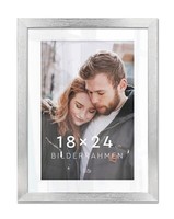Bilderrahmen Frame Fotorahmen Rahmen Bilder Foto Posterrahmen Silber 18X24 Cm