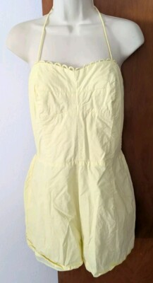 Amanda Uprichard New York Romper Halter Beach Women's Sz Large Yellow