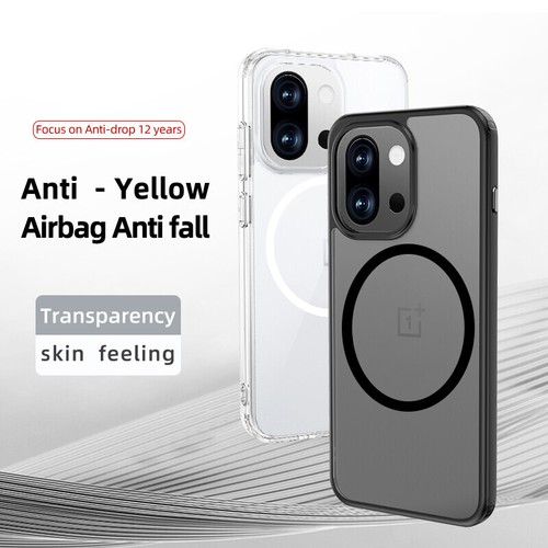 For OnePlus 13T 5G, Luxury Anti-Yellow Transparent Crystal Magnetic Cover Case