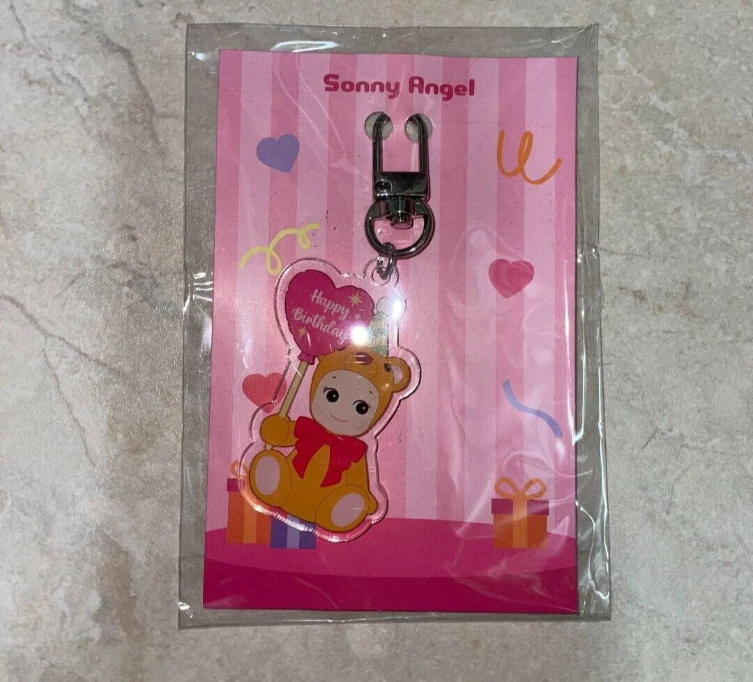 Rare Sonny Angel Birthday Bear Keyring Novelty Heart Kewpie