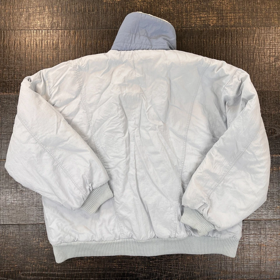 Chaqueta Bomber de Invierno Trader Bay Vintage Azul Polvo Cremallera Completa A Presión Para Hombre Talla XL Foto 2 de 4