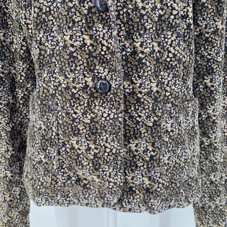 Blazer vintage Y2K GAP para mujer 12 marrón tostado Ditsy bolsillos florales preppy casa de campo Foto 4 de 4
