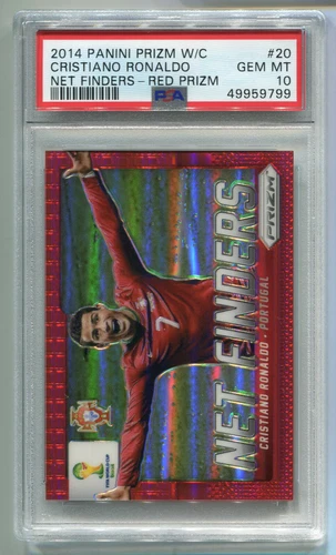 2014 Panini Prizm World Cup Net Finders Red /149 20 Cristiano Ronaldo PSA 10 Gem