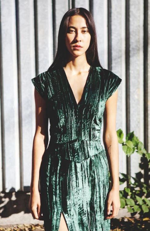Green velvet dress canada cheap