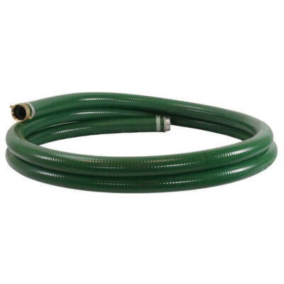 DuroMax HP0420S Suction Hose - 4" X 20' For Water Pumps, Flexible PVC With Aluminum Fittings