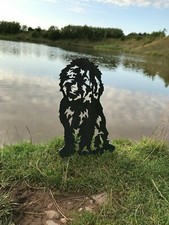 Cockapoo Rusty Metal Dog Garden Art Silhouette Ornament Mild Steel Rustic Decor