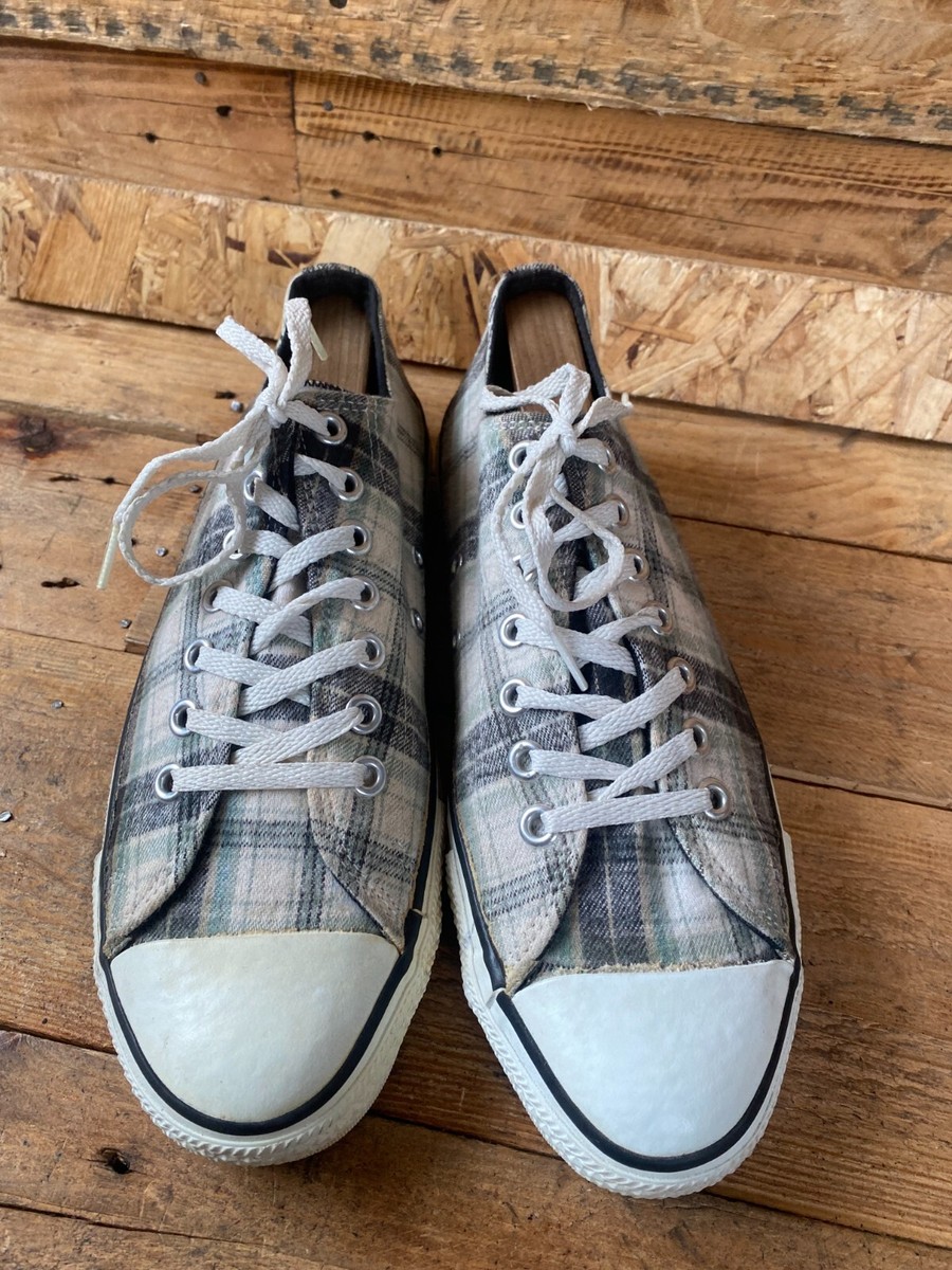Vintage 90s Converse checked gray canvas Low-top sneakers US Vintage 90s Converse checked gray canvas Low-top sneakers US