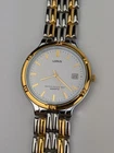 Vtg NEW OLD STOCK Lorus Two Tone Quartz Analog Date Watch 35mm Men's V532-6H90