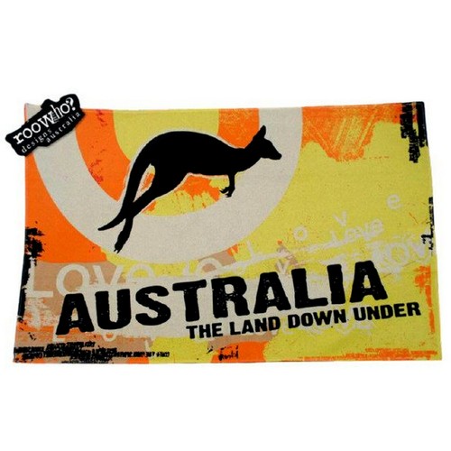 Australian Souvenir Kitchen Tea Towel Kangaroo Australia The Land Down Under - Picture 6 of 6