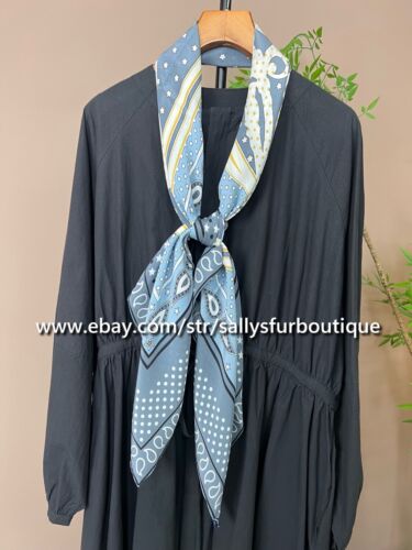 Sallys 100% Chiffon Silk Wrap Scarf Beach Sarong Paisley Saddle Print Shawl 43" - Picture 5 of 18